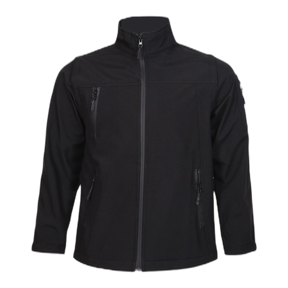 Kolu Çıkmalı Siyah Softshell Mont — Ön Görünüm